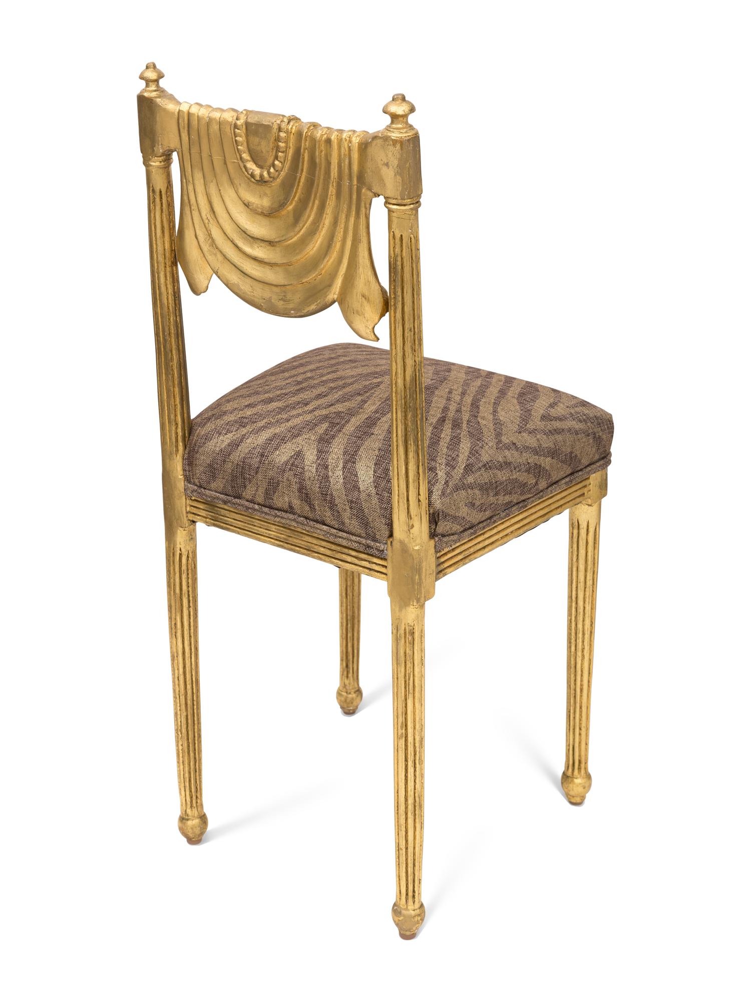 An Italian Neoclassical Style Giltwood Side Chair