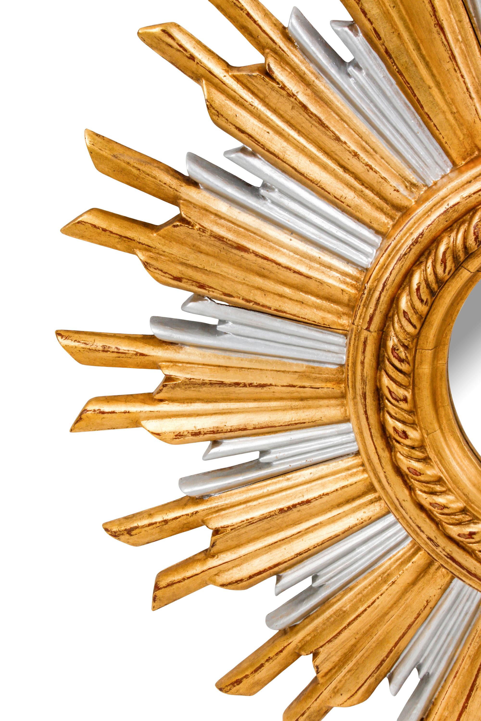 A Pair of Italian Giltwood Sunburst Mirrors