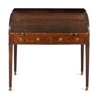 A George III Mahogany Tambour-Top Drafting Desk