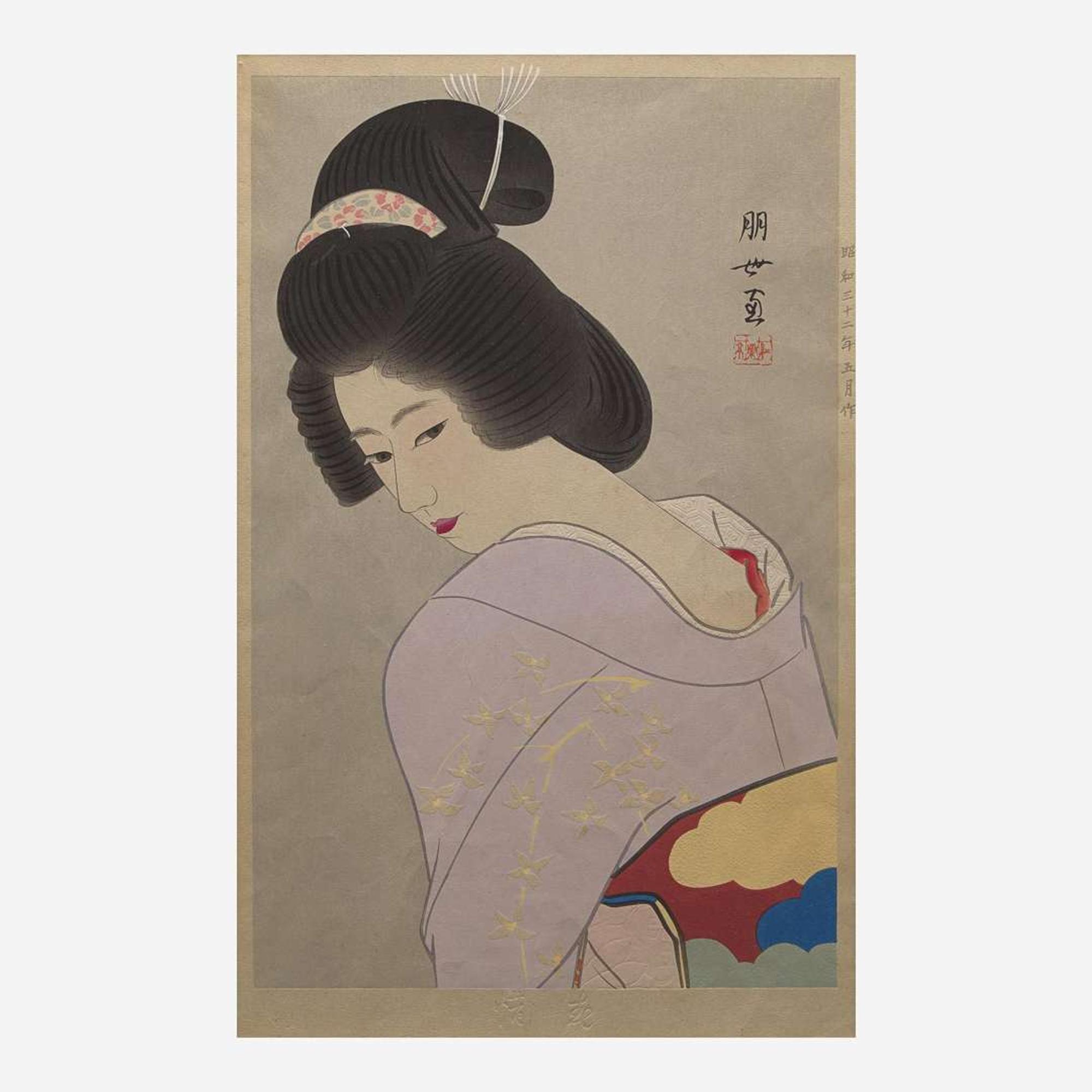 Jinbo Tomoyo 神保朋世 浮世绘三幅 (Japanese b.1902-d.1994)