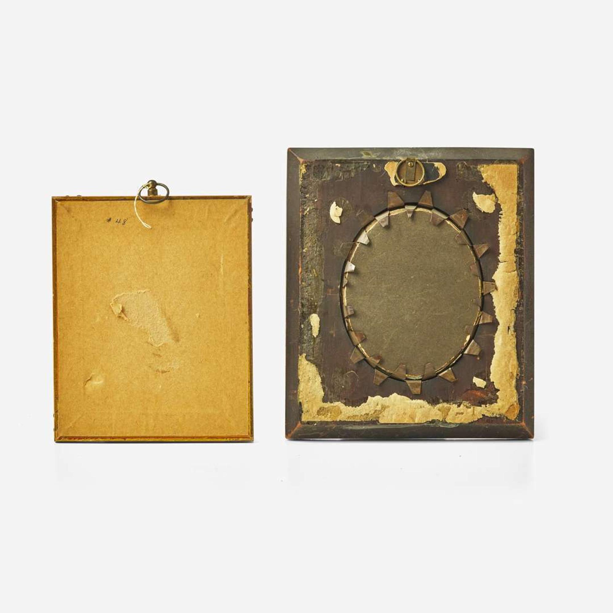 American School 19th century Two Portrait Miniatures of Gentlemen