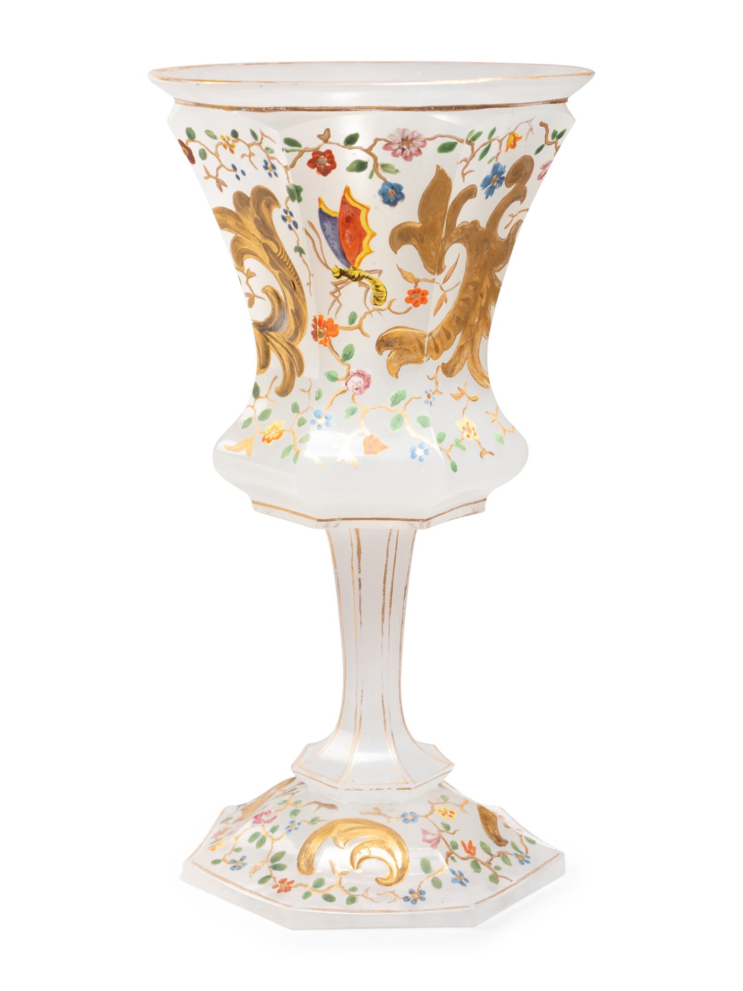 A Russian Enameled Glass Goblet