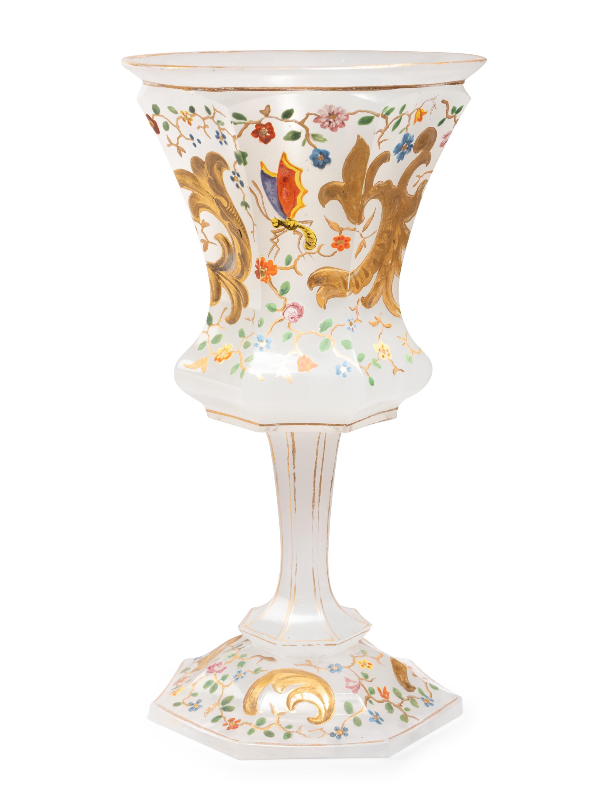 A Russian Enameled Glass Goblet