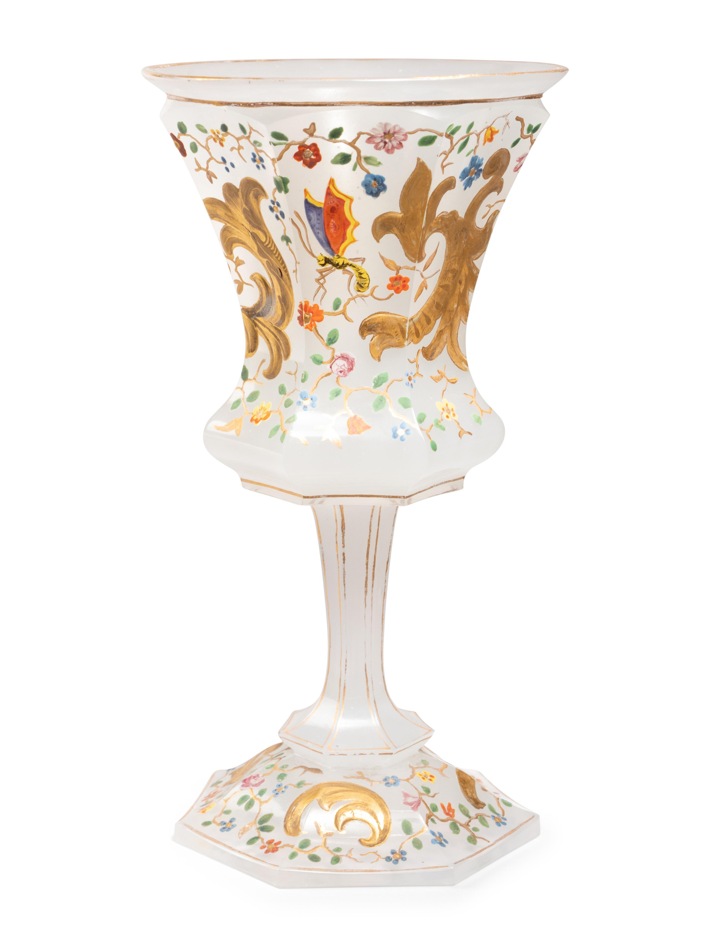 A Russian Enameled Glass Goblet