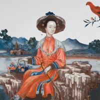 A Chinese Export Reverse Painted Glass Mirror — QIANLONG PERIOD (1735-1796)