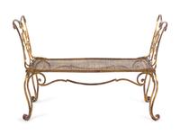 A Gilt Wrought Iron Bench by Jean-Charles Moreux (French, 1889-1956)