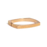 YELLOW GOLD GEOMETRIC BANGLE BRACELET
