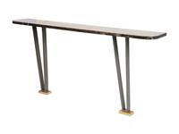 A Black Marble and Metal Console Table
