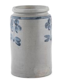 A One-And-A-Half Gallon Cobalt Decorated Stoneware Crock