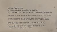Opal Gospel (complete set of ten screenprints in colors on movable acrylic panels with the original Lucite base and screenprinted stainless steel cover), 1971