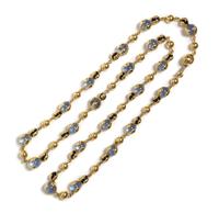 An 18 Karat Yellow Gold, Rock Crystal and Black Jade "Cardan" Necklace, Marina B., 85.10 dwts.