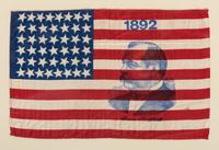 [FLAGS]. 44-Star American campaign flags promoting Grover Cleveland & Benjamin Harrison. 1892.