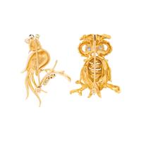 COLLECTION OF YELLOW GOLD AND MULTIGEM BIRD PINS
