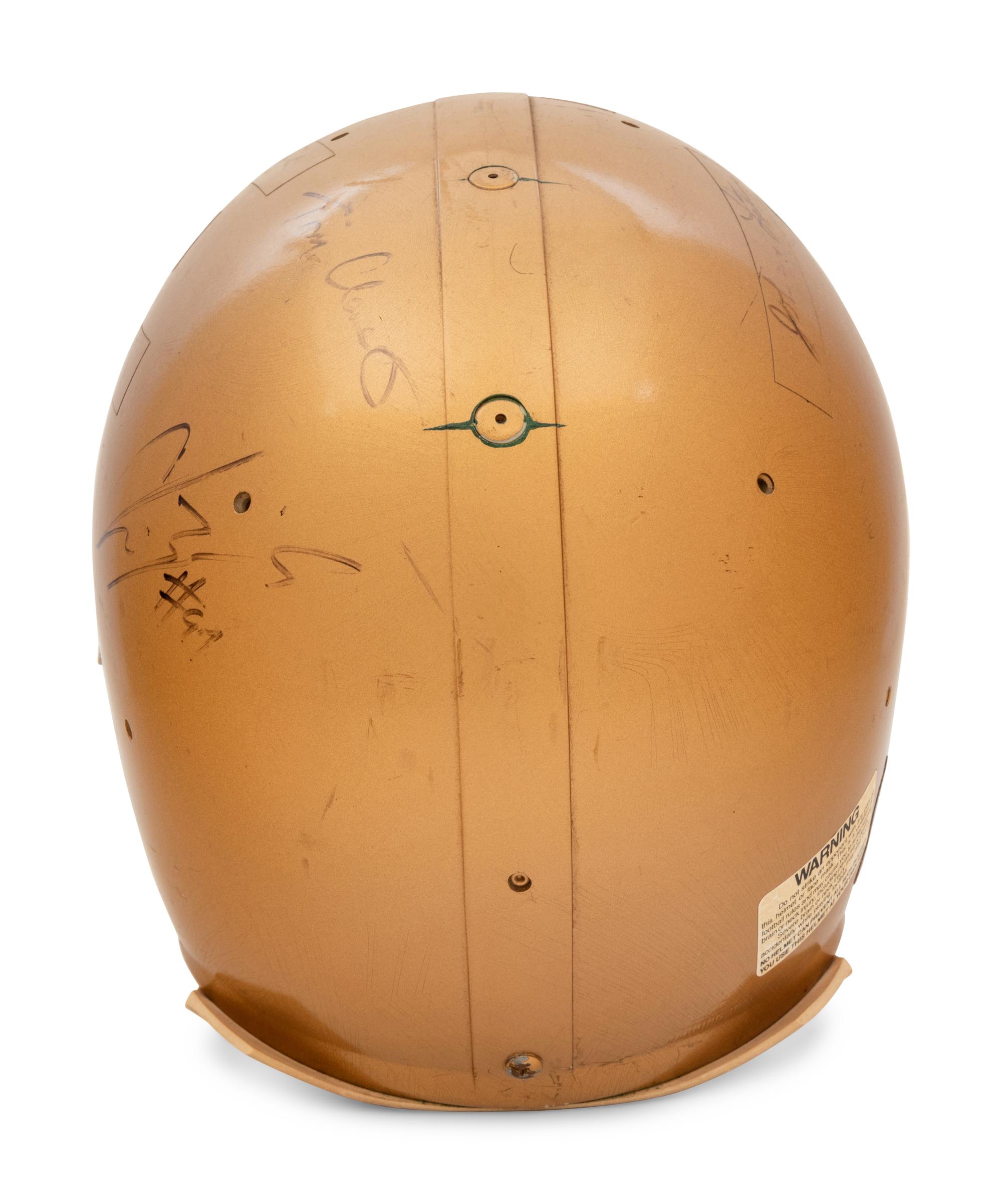 A Multi-Signed Autograph Notre Dame Football Legends Helmet Formerly Displayed at Mike Ditka's Restaurant
