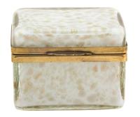 A French Gilt Bronze Encased Art Glass Box Height 3 x width 4 x depth 3 inches. — 20TH CENTURY