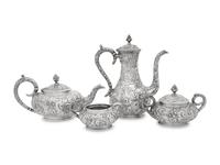 An S. Kirk and Son Repoussé Silver Four-Piece Tea and Coffee Service