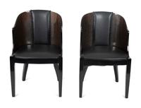 An Italian Extending Dining Table and Five Barrel-Back Chairs — CIRCA 1980s