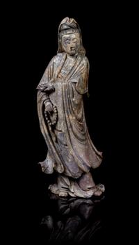 A Large Soapstone Figure of Guanyin 18TH/19TH CENTURY Height 20 inches. — 18TH/19TH CENTURY