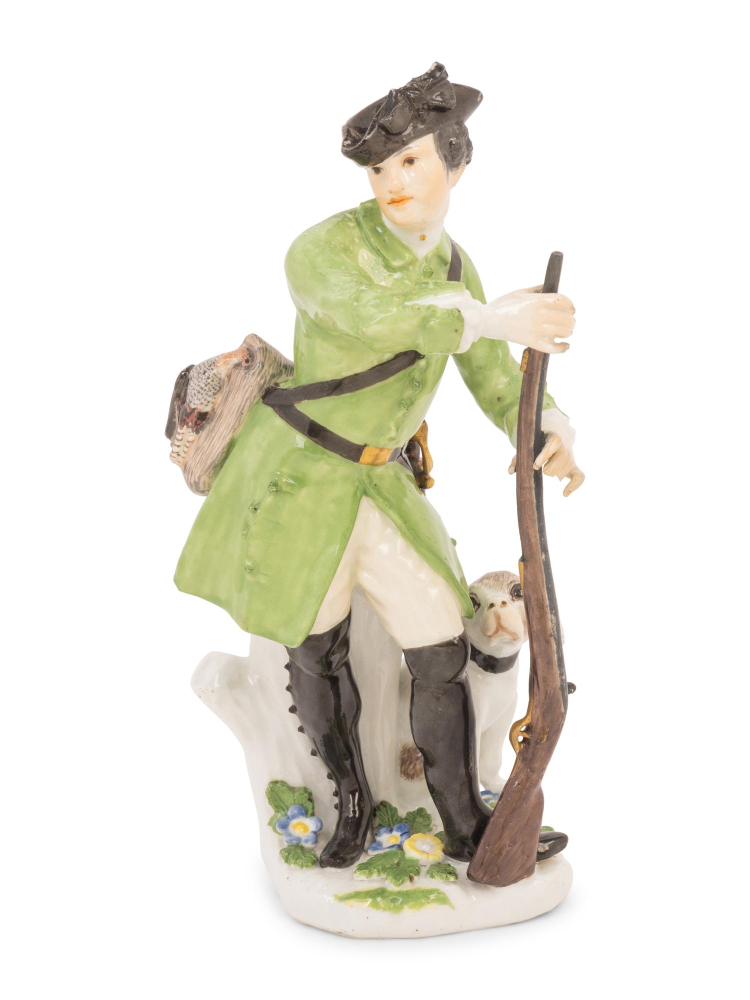 A Meissen Porcelain Figure of a Hunter