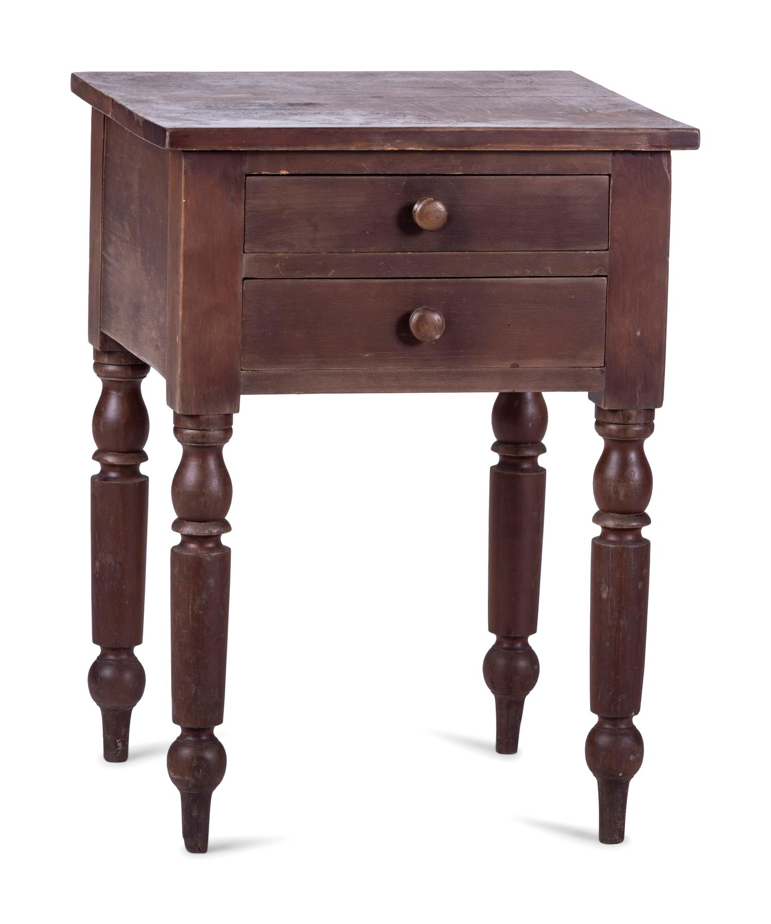 A Late Federal Cherrywood Two-Drawer Stand