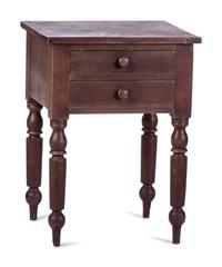 A Late Federal Cherrywood Two-Drawer Stand