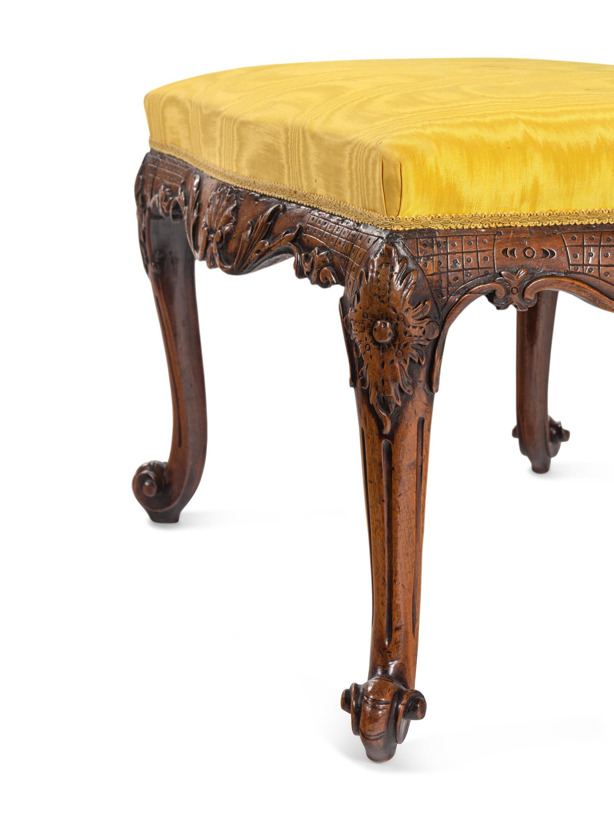 A George II Carved Mahogany Stool