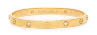 An 18 Karat Yellow Gold and Diamond 'Love' Bracelet, Cartier, 20.30 dwts.