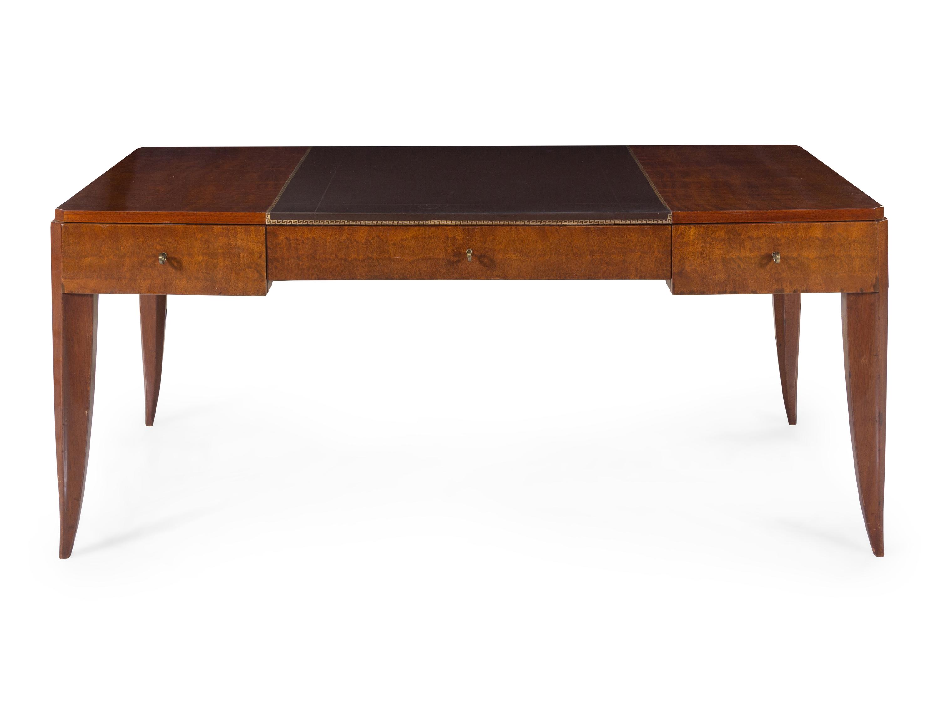 Tooled Leather-Inset Writing Desk, c. 1930