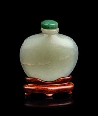 A Chinese Pale Celadon Jade Snuff Bottle