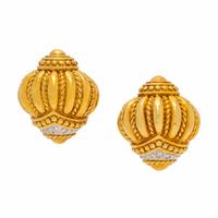 Yellow Gold and Diamond Earrings
