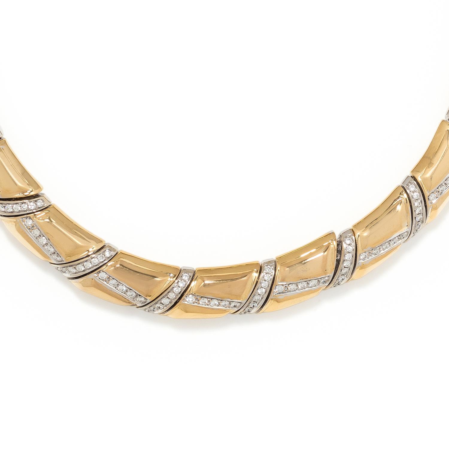 BICOLOR GOLD AND DIAMOND COLLAR NECKLACE