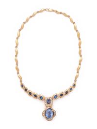 SAPPHIRE AND DIAMOND CONVERTIBLE NECKLACE