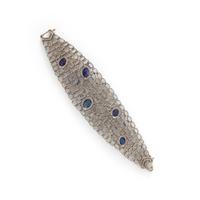TANZANITE, MOONSTONE, AND DIAMOND BRACELET