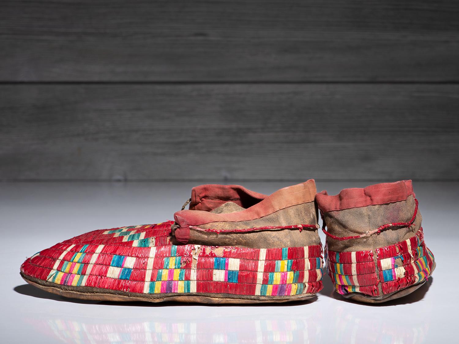 Sioux Quilled Hide Moccasins