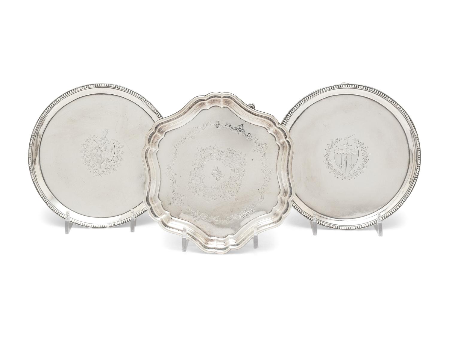 Three English Silver Waiters