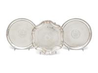 Three English Silver Waiters