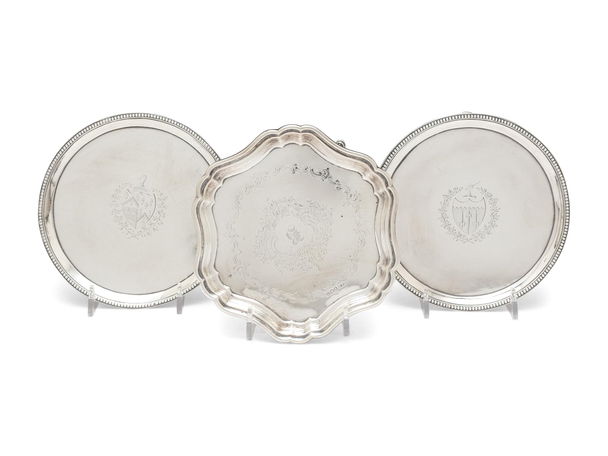 Three English Silver Waiters