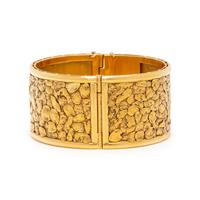 YELLOW GOLD NUGGET BANGLE BRACELET