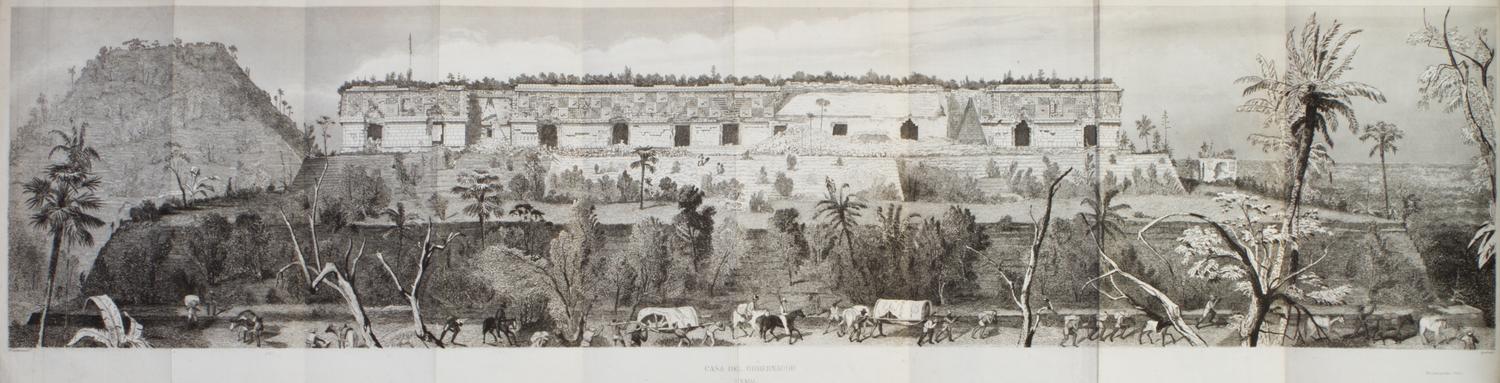 STEPHENS, JOHN L. Incidents of Travel in Yucatan. London, 1843. 2 vols. With 70 plates and four maps. one fold-out.