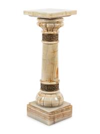 A Continental Gilt Metal Mounted Onyx Pedestal