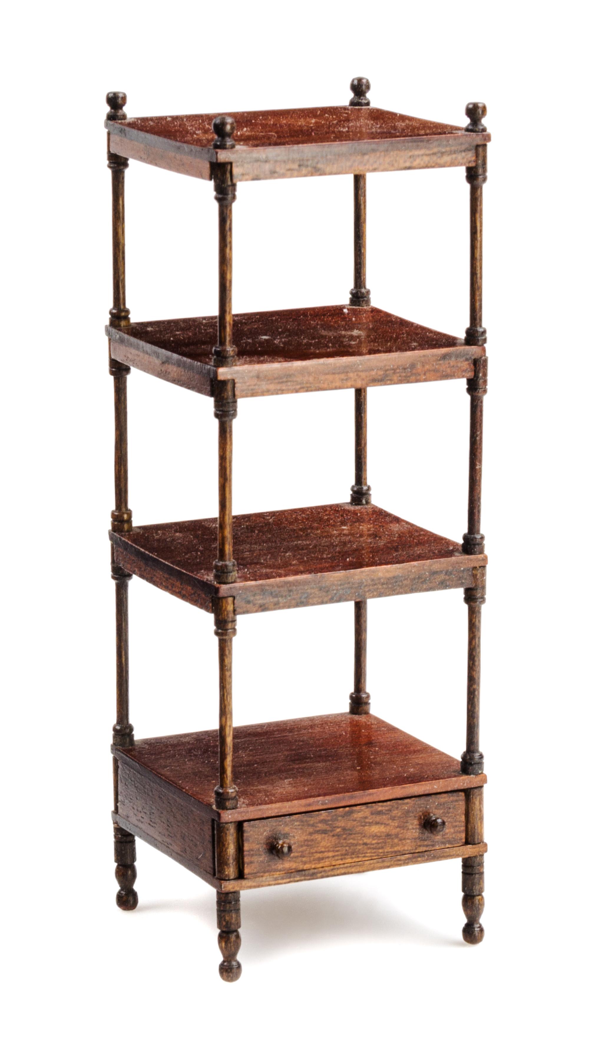 A Regency Style Mahogany Etagere Height 4 1/4 x width 1 1/2 x depth 1 1/2 inches.