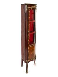 A Louis XV Style Gilt Metal Mounted Marquetry Corner Vitrine — 20TH CENTURY