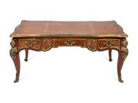 A Louis XV Style Bronze-Mounted Kingwood Bureau Plat