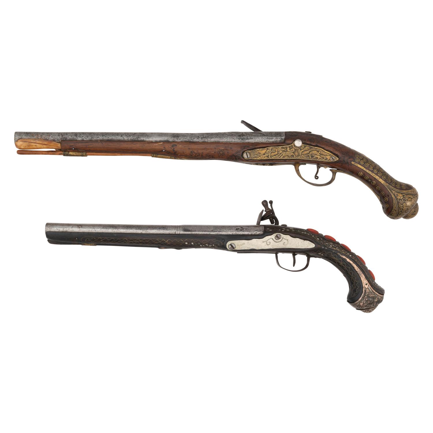 Two Ottoman Kubur Flintlock Pistols