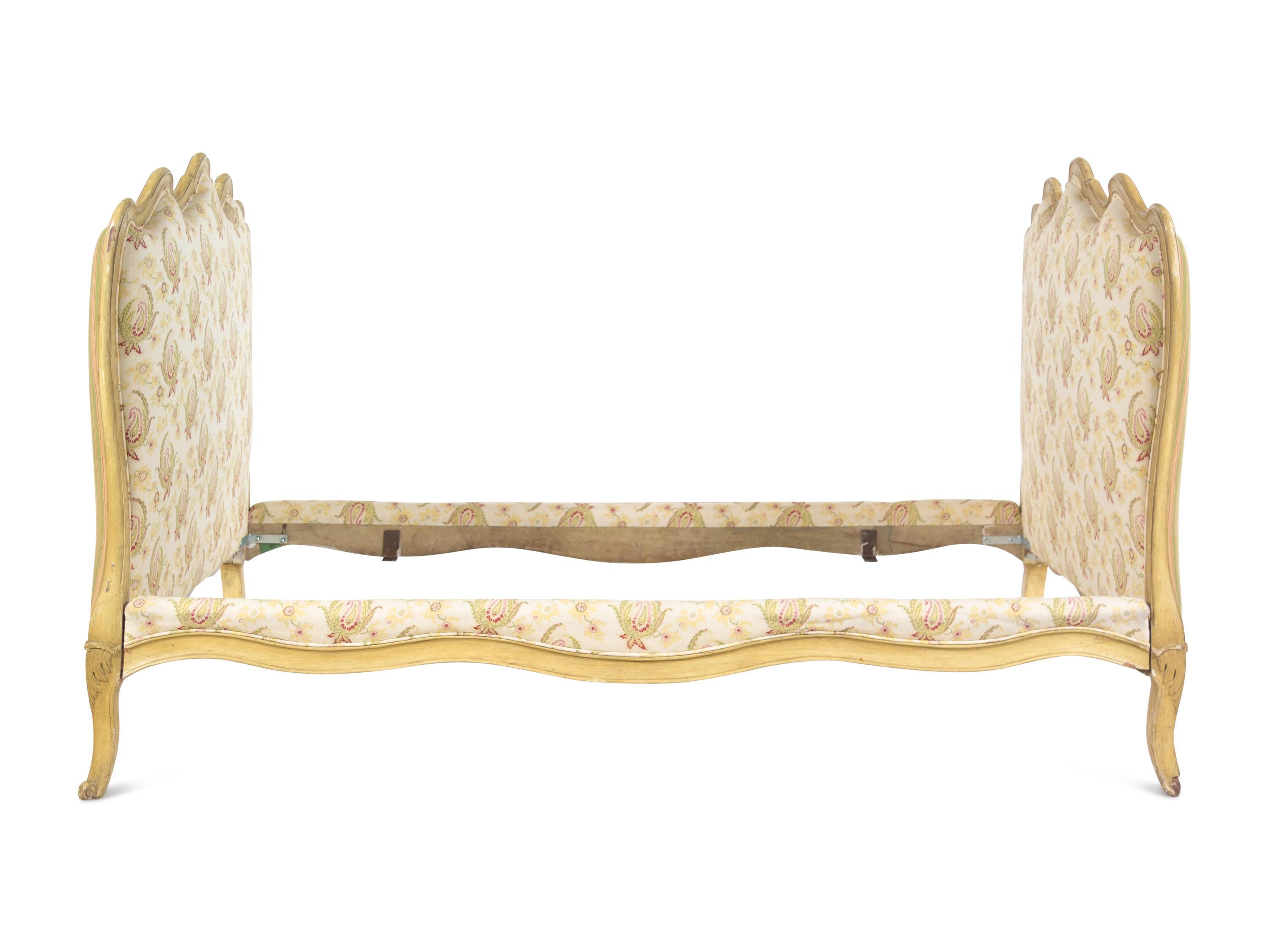 A Louis XV Style Carved and Painted Wood Daybed
