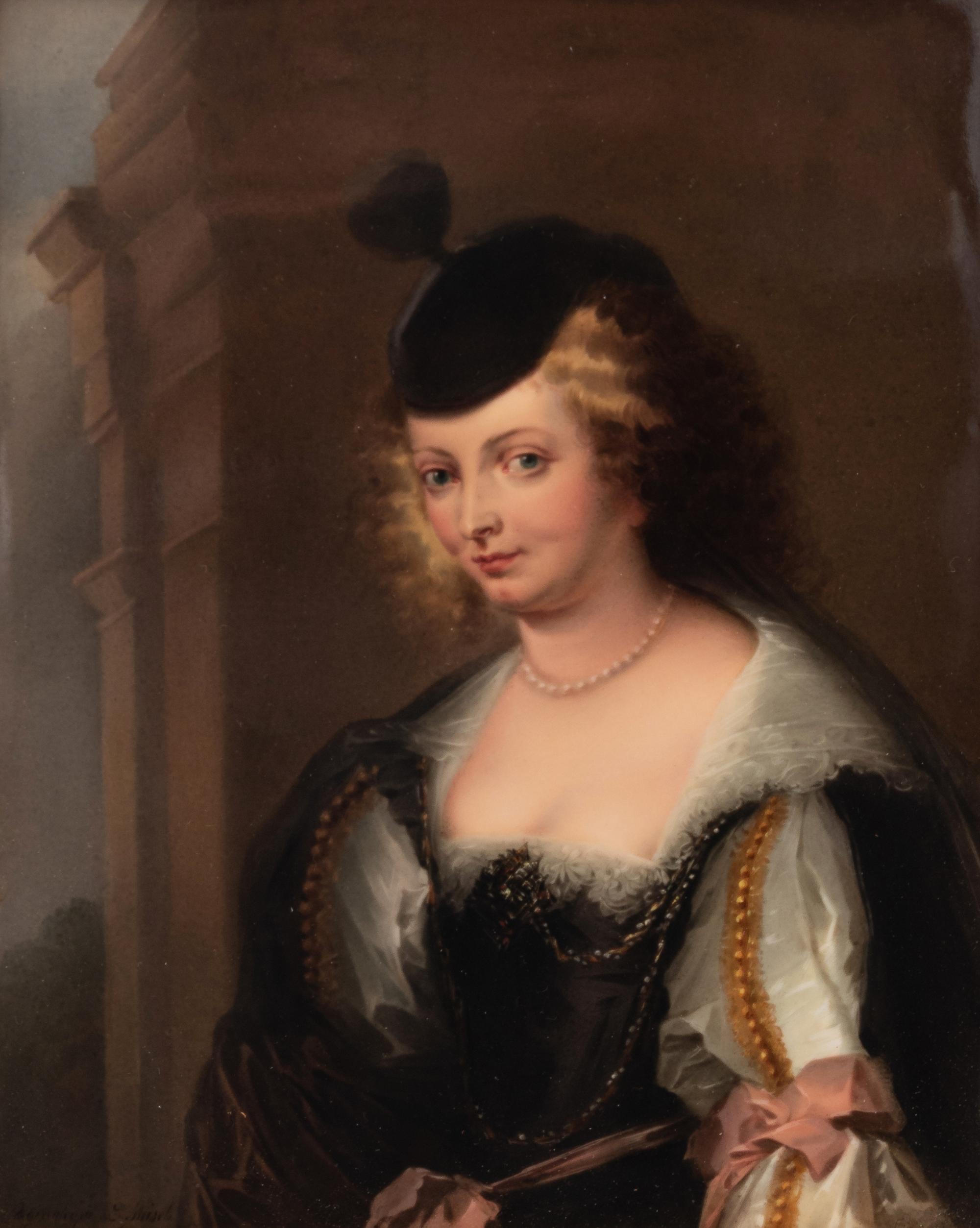 A Berlin (K.P.M.) Porcelain Plaque in a Giltwood Frame