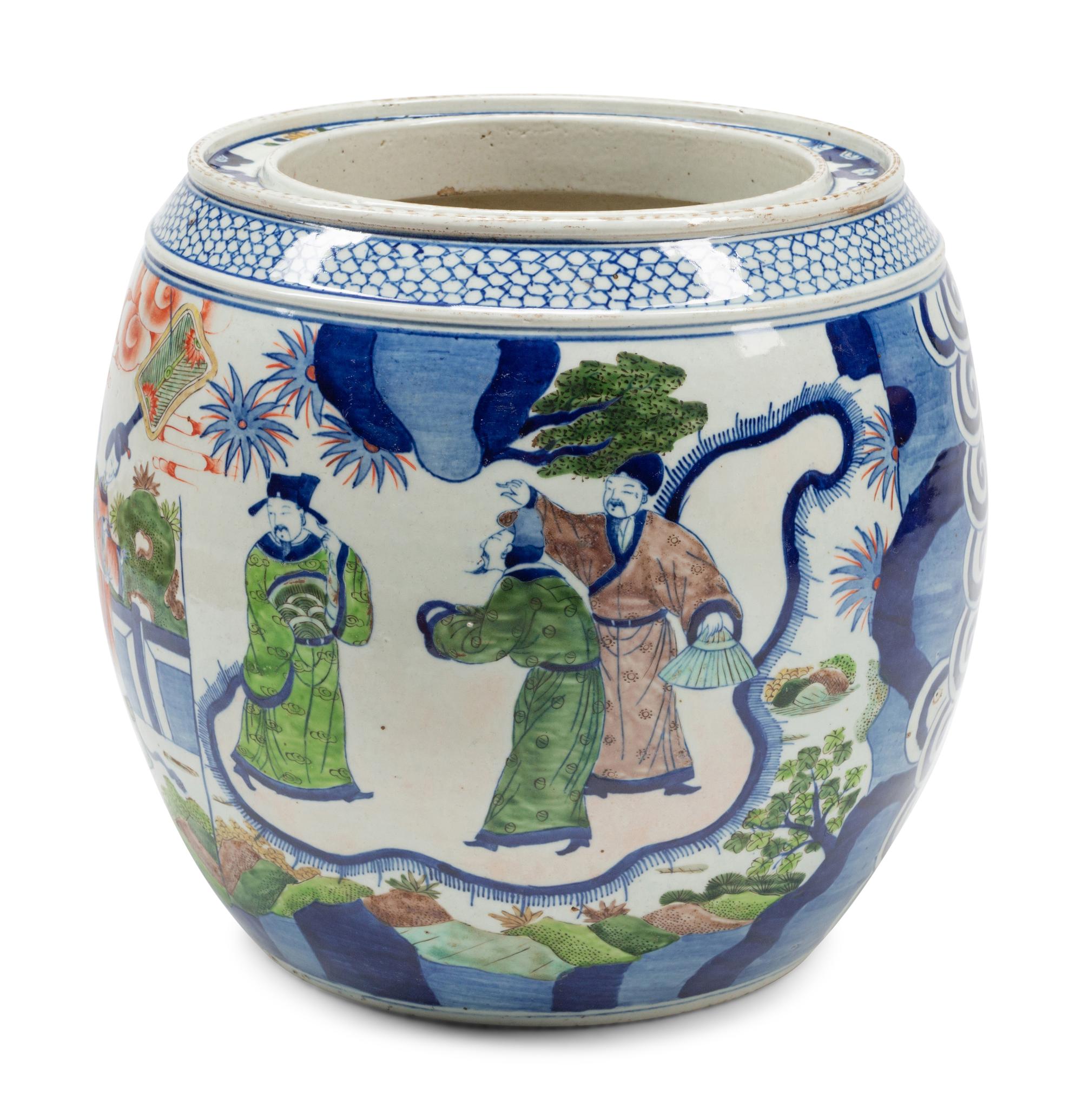 A Chinese Export Enameled Porcelain Jardinière