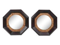 A Pair of Portuguese Style Caned Octagonal Mirrors