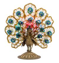 A Bohemian Beaded Bronze Desk Lamp Height 17 inches.