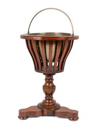 A Regency Style Mahogany Jardinière with Brass Liner